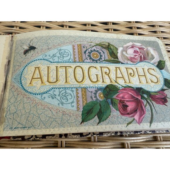 Antique 1880s Autograph Book Carroll Iowa Some Signed Pages - Picture 4 of 16